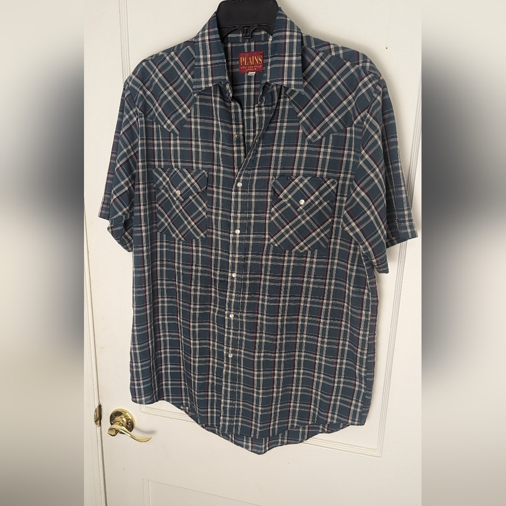 Vintage Snap Button Short Sleeve Western
